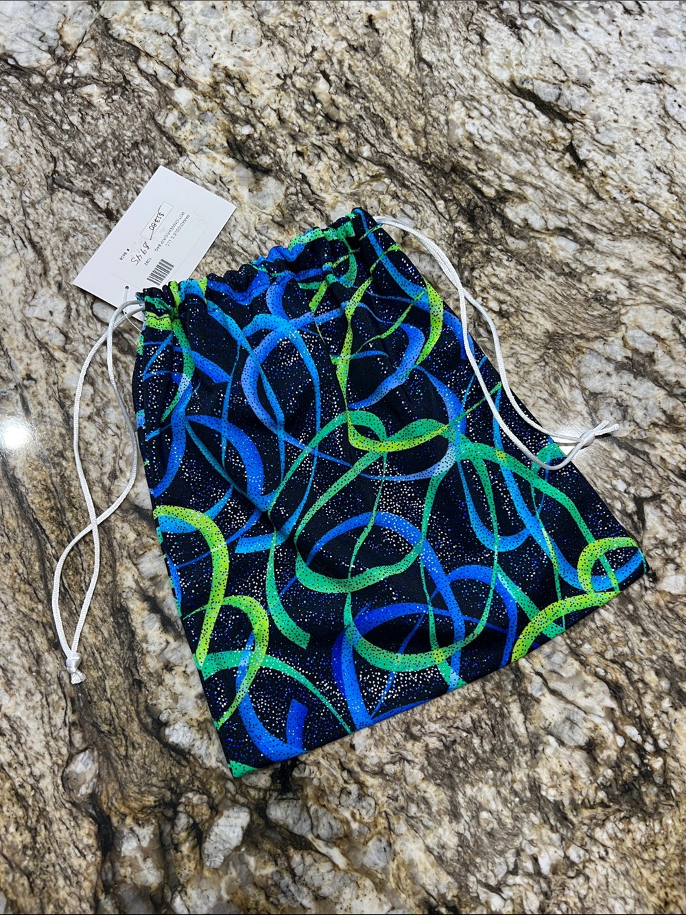 Motionwear Kids Drawstring Bag in Black, Blue & Green